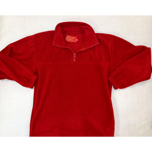 Birdie 1/4 Zip Fleece Jacket By Richard A. Leslie Red Size Small Made in USA